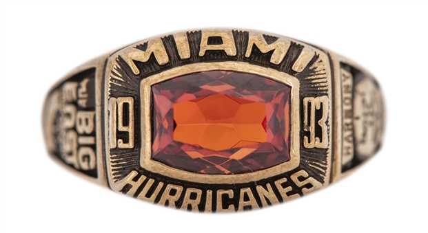 1993 Miami Hurricanes Womens Basketball Big East Back To Back Championship Ring - Salesman Sample (PSA)